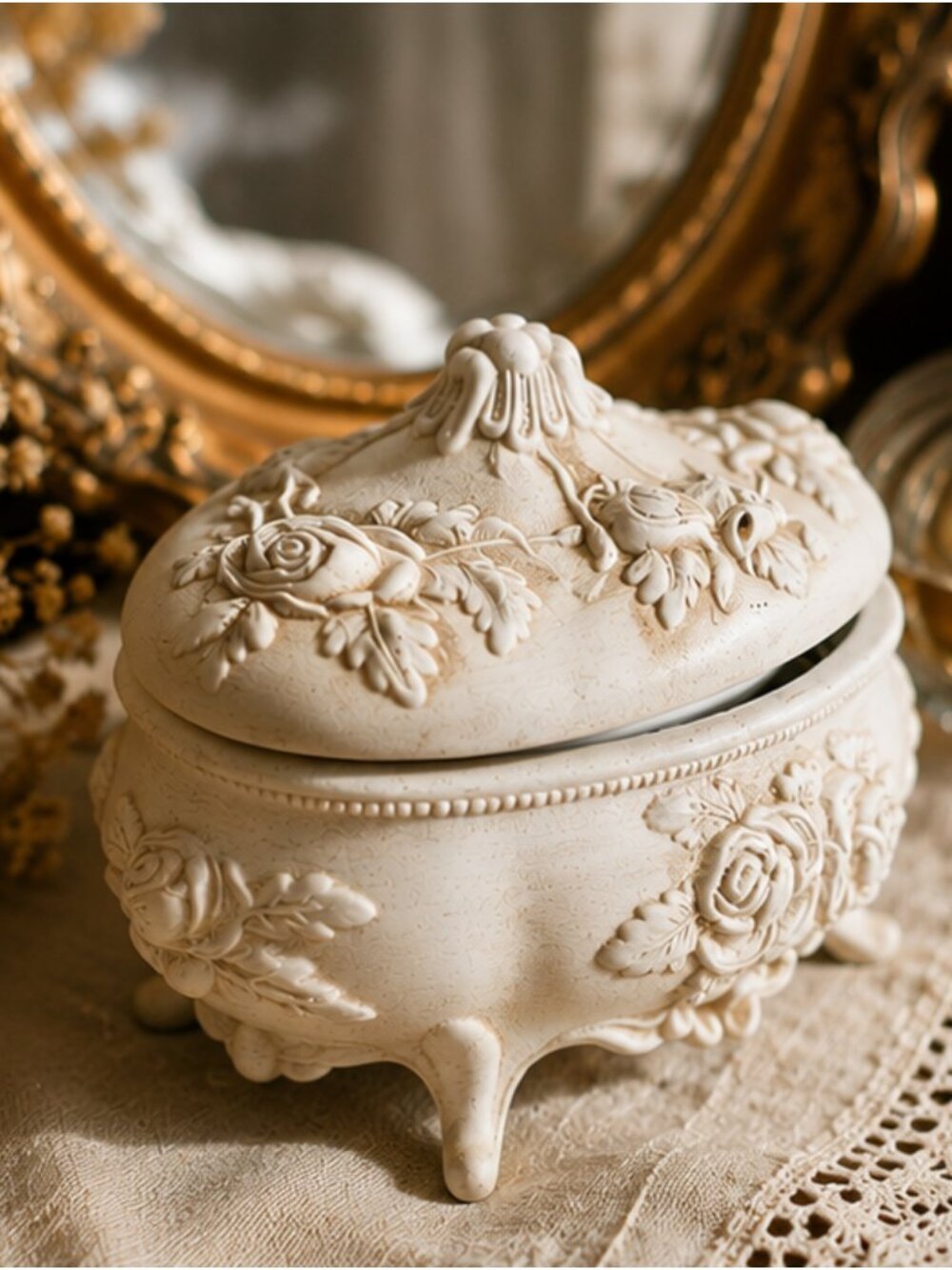 Handmade Floral Trinket Box | Artist Signed